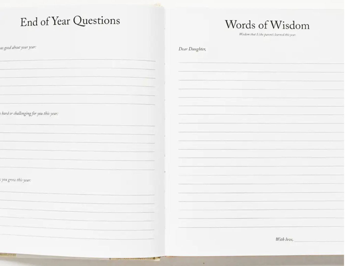 Dear Daughter Childhood Keepsake Book