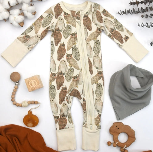 Owl 2-Way Zip Front Zipper Sleeper