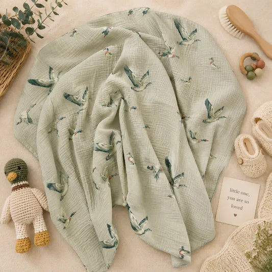 Duck Duck Goose Muslin Swaddle