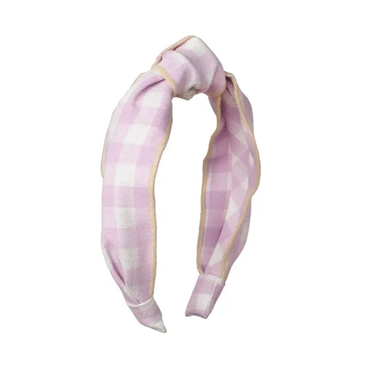Purple Gingham Headband
