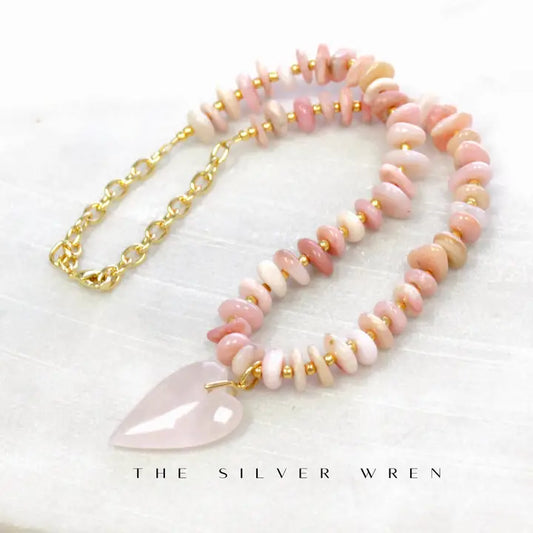 Hattie Pink Opal Beaded Necklace