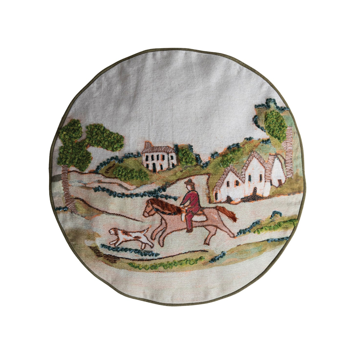 Countryside Hunting Scene Pillow
