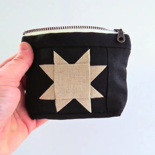 Sawtooth Quilted Zipper Pouch