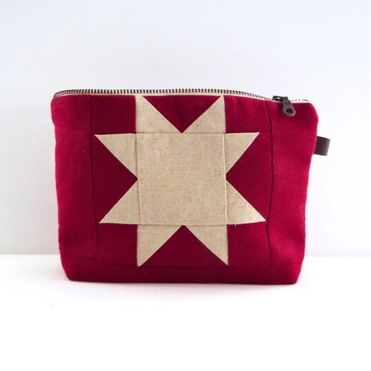Sawtooth Quilted Zipper Bag - Medium