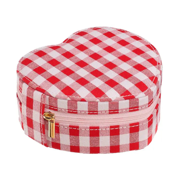 Gingham Heart Jewelry Box