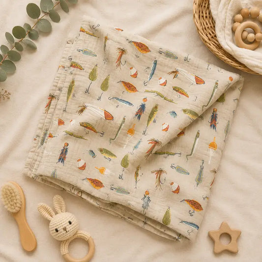 Gone Fishing Muslin Swaddle