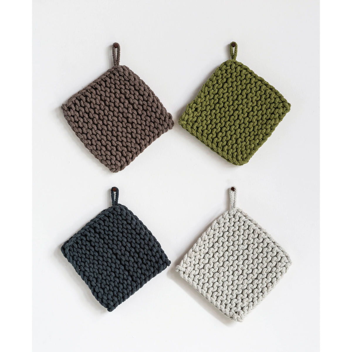 Cotton Crocheted Potholder with Loop
