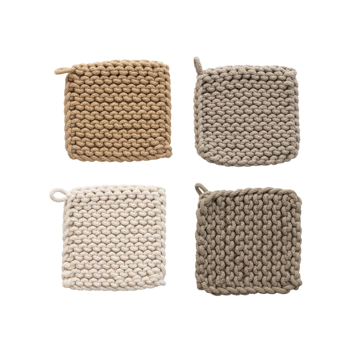 Cotton Crocheted Potholder with Loop