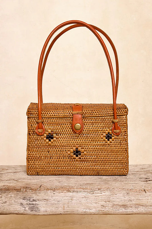 Ata Vine Box Handbag - Diamond Pattern