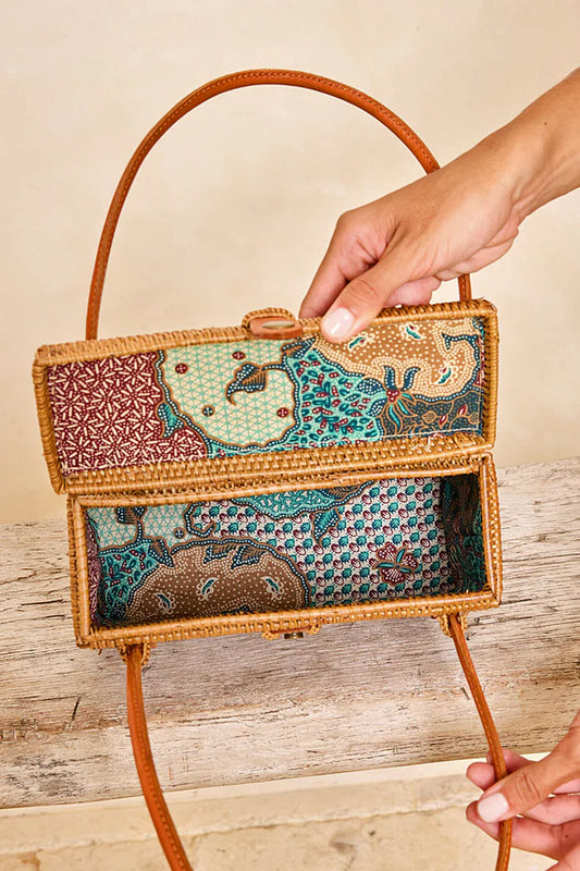 Ata Vine Box Handbag - Diamond Pattern